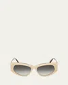 Max Mara Beth Acetate & Metal Cat-eye Sunglasses In White Gradient Green
