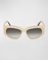Max Mara Beth 54mm Polarized Geometric Sunglasses In Neutral
