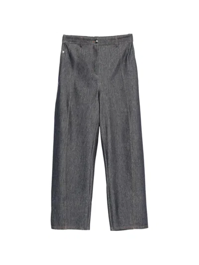 Max Mara Bevanda Contrast-stitch Jeans In Blue