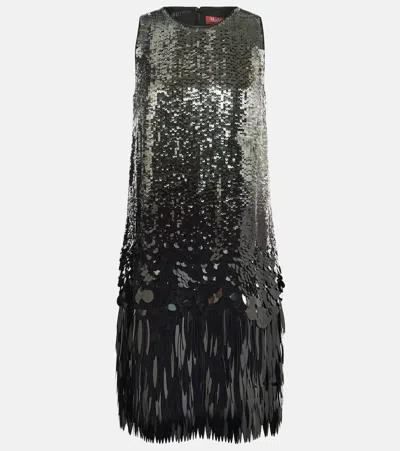 Max Mara Bevanda Sequined Minidress In Black