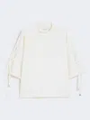 Max Mara Soft Wool Boxy Sweater With High Neck In White