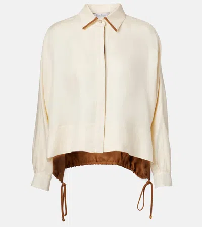 Max Mara Biacco Linen And Silk Blouse In White