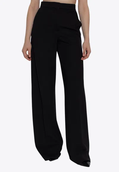 Max Mara Biada Mid-rise Wide Leg Pants In Black