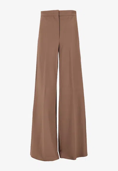 Max Mara Biada Straight-leg Tailored Pants In Brown