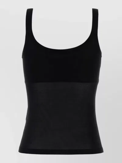 Max Mara Biada Viscose Blend Scoop Neck Tank In Black