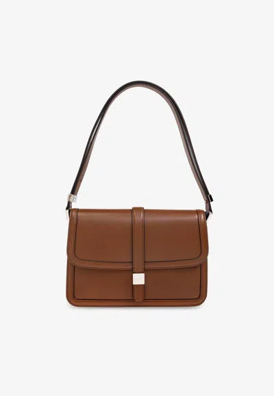 Max Mara Bianca Leather Shoulder Bag In Brown