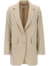 Max Mara Longline Textured Wool Jacket With Rear Vents In Bianco