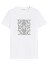 Max Mara Graphic Print Short Sleeve Crew Neck Top In White