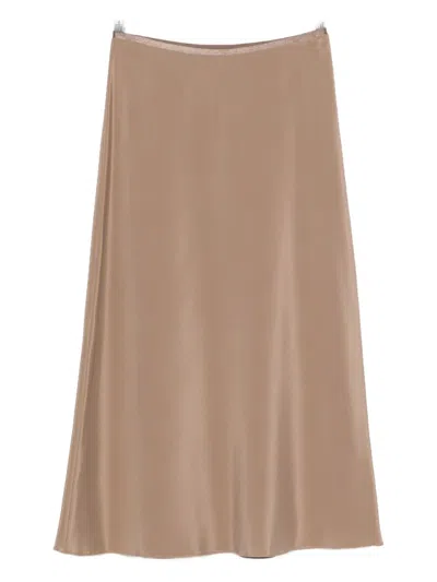 Max Mara Bias-cut Midi Skirt In Neutral