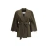 Max Mara Bicolor Camel Hair  Coat In Green