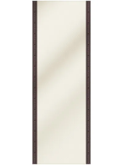 Max Mara Bicolor Scarf With Contrasting Border And Fringed Edges In White