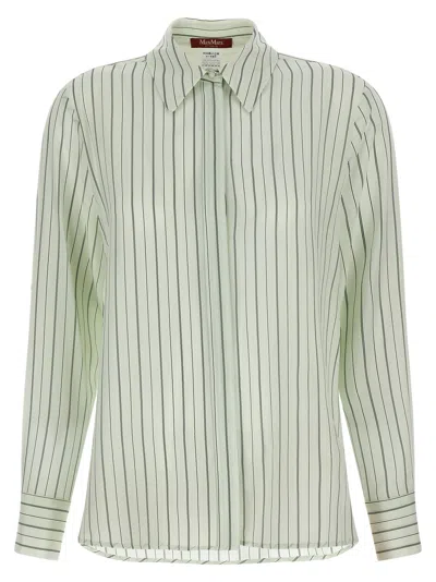 Max Mara Bicolor Silk Women's Blouse In Green