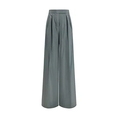 Max Mara Bicolor Wool Oves Aries Casual Pants In Gray