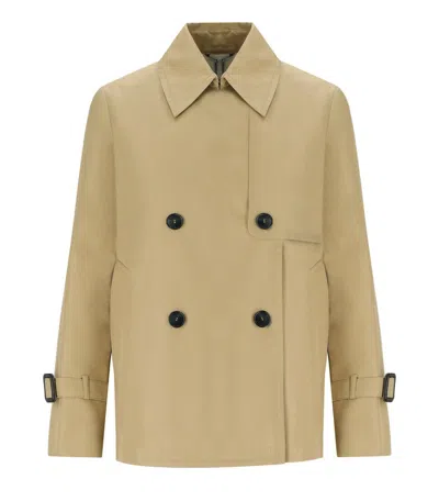 Max Mara Biglia Beige Shirt Trench Coat In Green