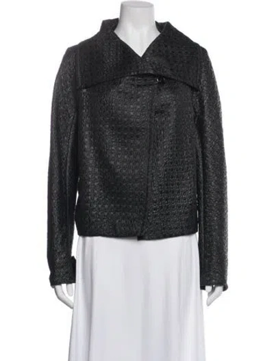 Pre-owned Max Mara Biker Jacket In Gray