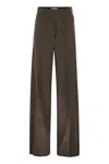 Max Mara Billy1234 - Wide-leg Trousers In Wool Flannel In Brown