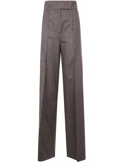 Max Mara "billy1234" High Waisted Trousers Clothing In Brown