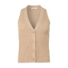 Max Mara Cotton Yarn And Viscose Crepe Gilet In Brown