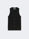 Max Mara Bimba V Neck Button Front Top In Black