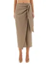 Max Mara "bingo" Wrap Skirt In Gold