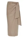 Max Mara "bingo" Wrap Skirt In Brown