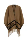 Max Mara Biscuit Wool Aris Cape In Brown