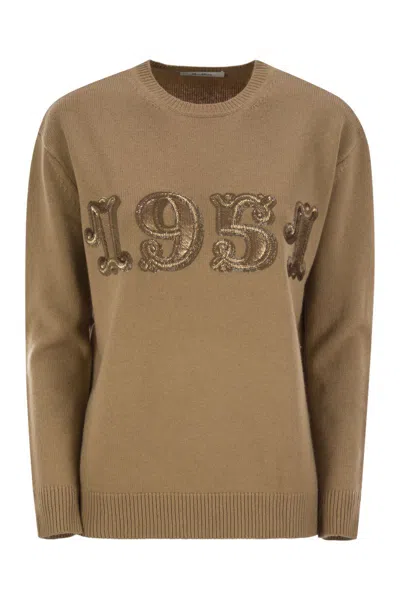 MAX MARA MAX MARA BISCUIT WOOL BLEND PLATA SWEATER
