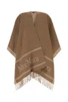 Max Mara Studio Biscuit Wool Hildestd Cape In Brown