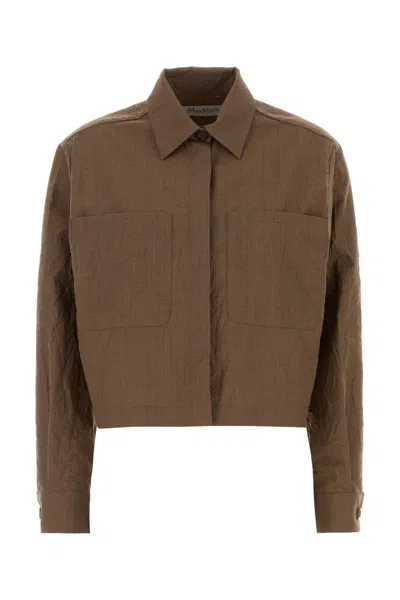 Max Mara Biscuit Wool Shirt In Camel