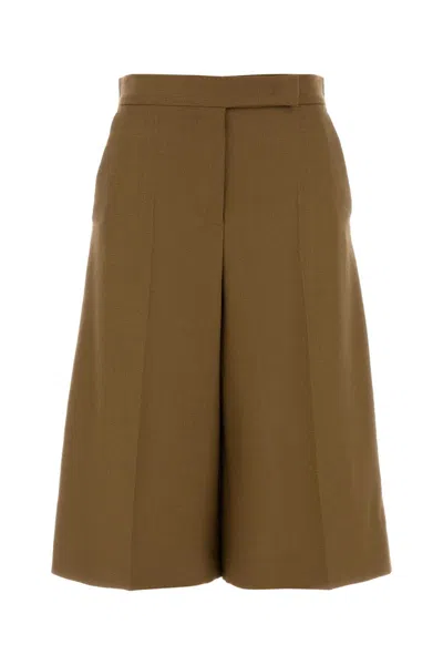 Max Mara Biscuit Wool Superbo Bermuda Shorts In Beige O Tan