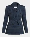 Max Mara Bisso Double-breasted Plaid Jacket In Blue