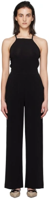 Max Mara Agar Viscose Crepe Crisscross Jumpsuit In 4 Black