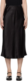 Max Mara Alessio Crinkled-satin Midi Skirt In Black