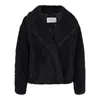 Max Mara Black Alpaca Wool Coats In Blue