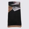 Max Mara Black And Brown Silk Scarves In Camel