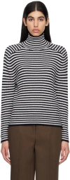 Max Mara Harlem Striped Roll-neck Sweater In 003 Ivory