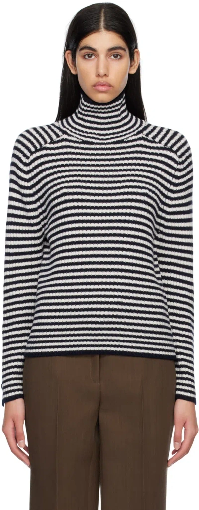 Max Mara Harlem Striped Roll-neck Sweater In Blue