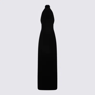 Max Mara Armida Velvet Halter Neck Long Dress In Black ModeSens