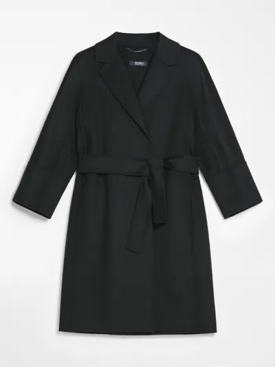 Max Mara Black Arona Double-faced Short Wool Coat