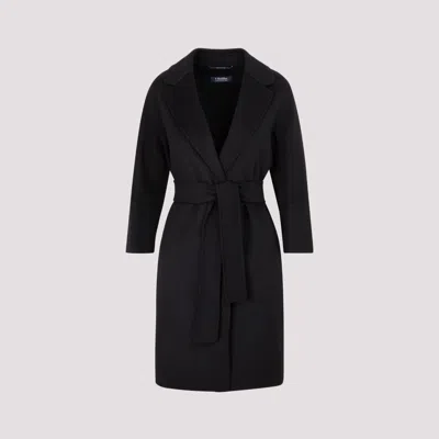 MAX MARA BLACK ARONA WOOL COAT