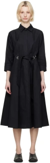 Max Mara Black Belted Midi Dress In 003 Black