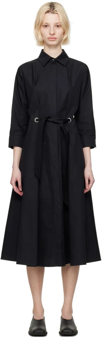 Max Mara Black Belted Midi Dress In 003 Black