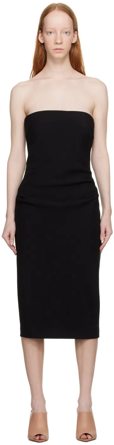 Max Mara Black Bernard Midi Dress In 003 Black