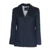 Max Mara Black Blazer With Denim Effect And Tailored Fit