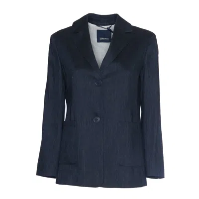 Max Mara Black Blazer With Denim Effect And Tailored Fit
