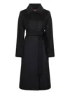 Max Mara Black Broadcloth Bcollag Robe Coat