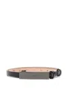 Max Mara Adjustable Leather Belt With Logo Buckle