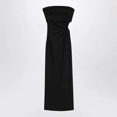 Max Mara Black Bustier Dress In Wool Blend