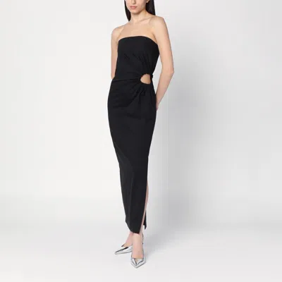 MAX MARA BLACK BUSTIER DRESS IN WOOL BLEND