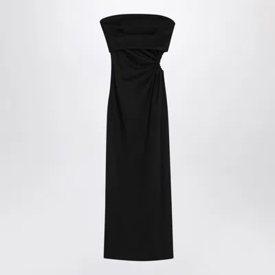 Max Mara Black Bustier Dress In Wool Blend